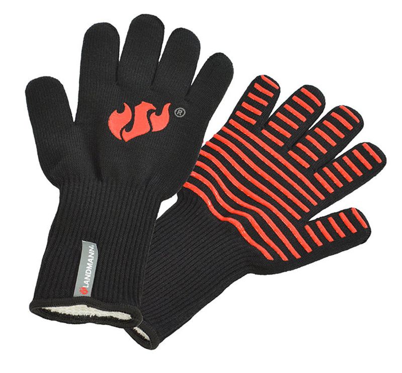 Landmann grillhandskar värmetåliga med silikonmönster EN 407
