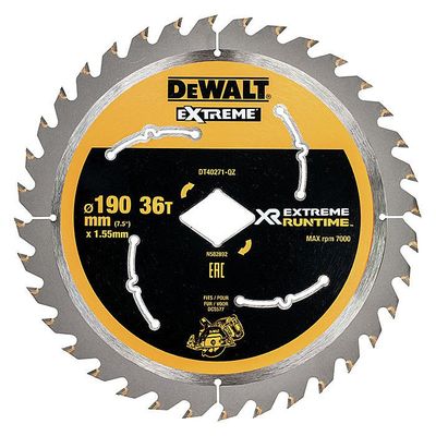 DeWalt DT40271 Cirkelsågsklinga XR 190mm x 36T CSB (för DCS577)