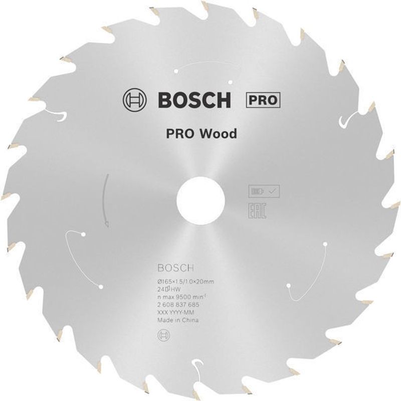 Bosch Cirkelsågsklinga ACCU STD TRÄ 165x20x24T