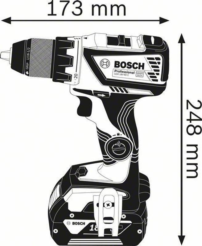 Bosch GSR 18V-60C Borr-/Skruvdragare 18V C&G (Naken)