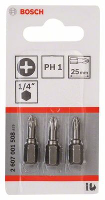 Bosch Bits PH1-PH3 25mm (3-P)