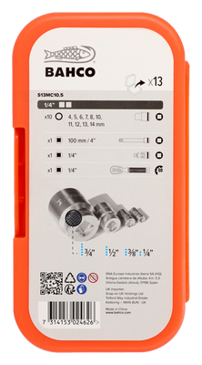 Bahco S13MC10.5 hylsnyckelsats 1/4" - 13-delar