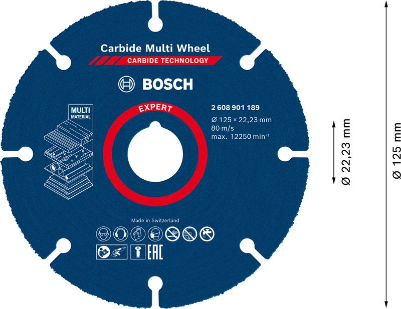 Bosch Expert Carbide Multi Wheel kapskiva 125mm 22,23mm för hårda träslag