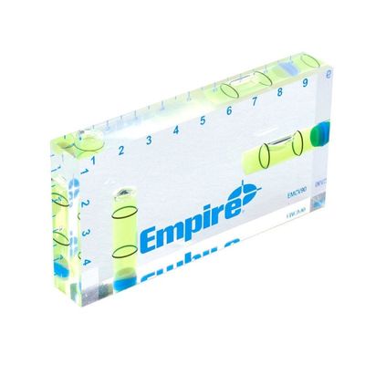 Empire Vattenpass 95 x 49 x 15 mm i klar splitterfri Akrylglas med dubbla CNC
