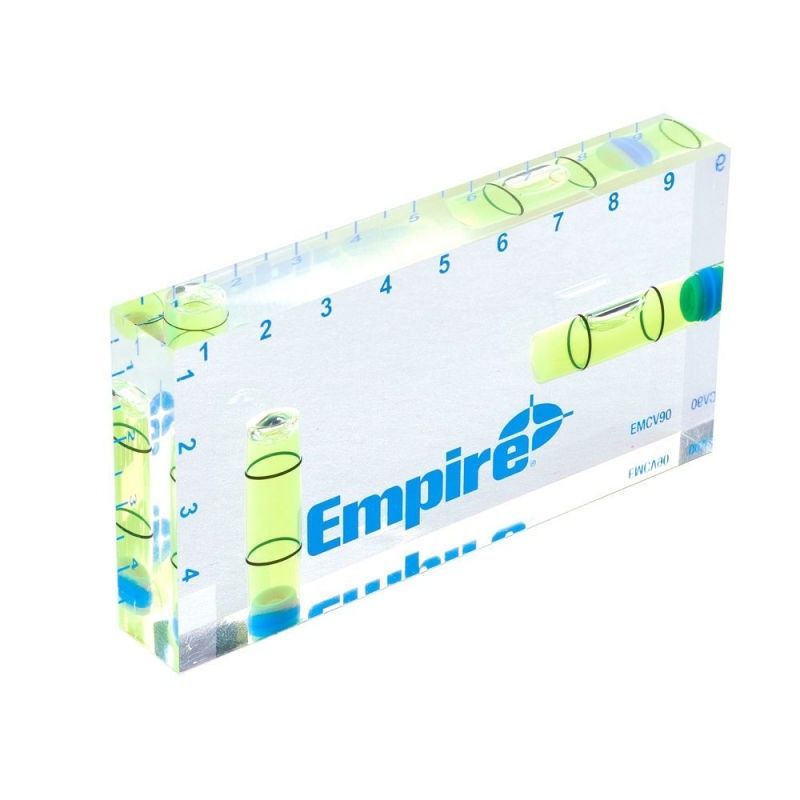 Empire Vattenpass 95 x 49 x 15 mm i klar splitterfri Akrylglas med dubbla CNC