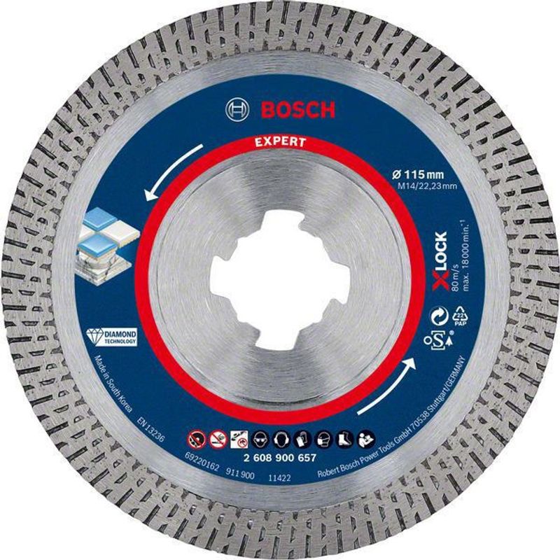 Bosch Expert HardCeramic X-LOCK diamantkapskiva 115 x 22.23 x 1.4 x 10 mm