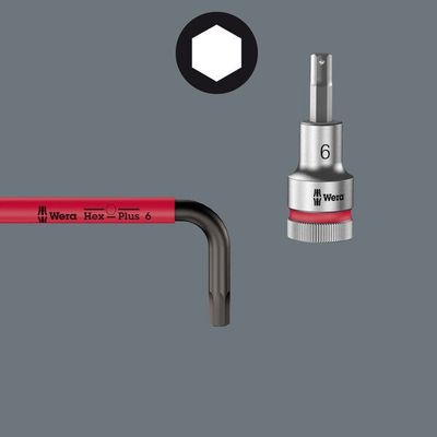 Wera 950/9 Hex-Plus Multicolour 1 SB L-nyckelsats, 9 delar