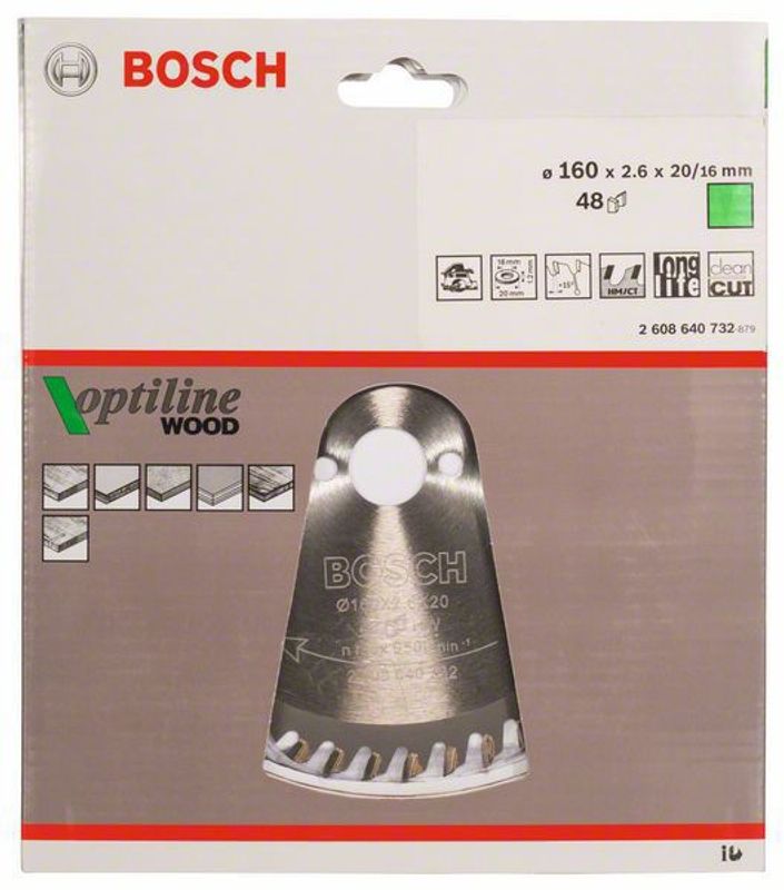 Bosch Cirkelsågsklinga 160x20x16 48T