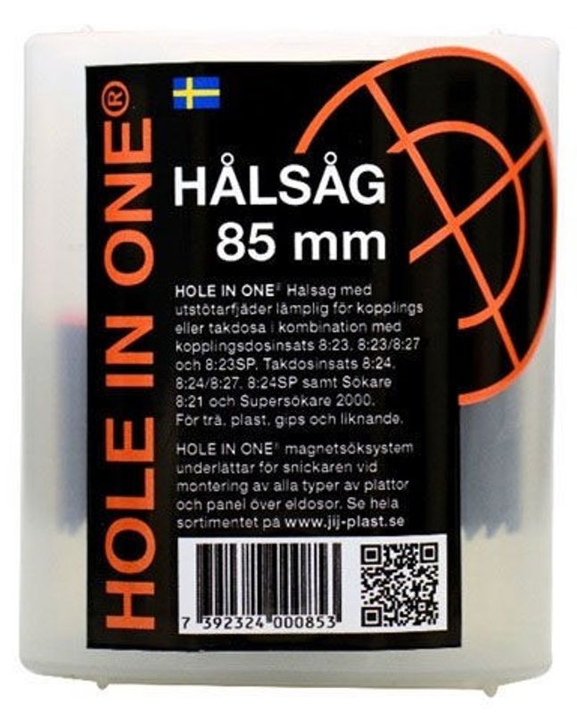 Hole In One Hålsåg 85 mm med Hållare och Utstötarfjäder