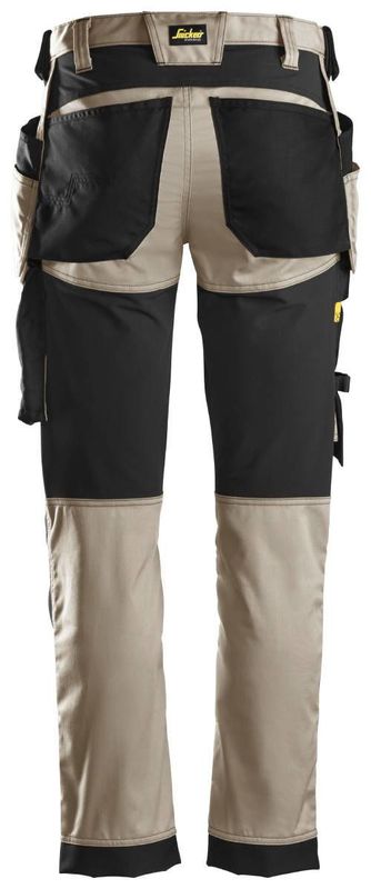 Snickers 6241 Arbetsbyxa Stretch Hölsterfickor Khaki/Svart