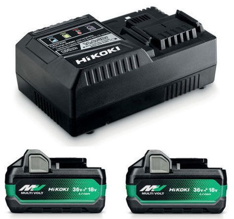 HiKOKI Batteriset 2xBSL36A18X/Laddare 18V/36V MultiVolt 2,5ah/5ah