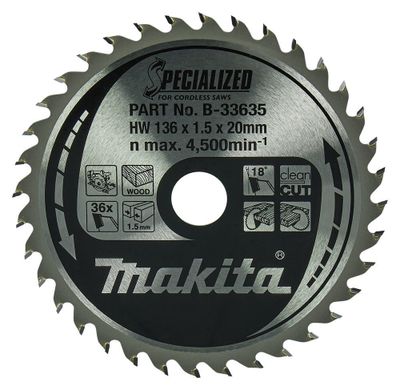 Makita B-33635 Sågklinga Specialized T.C.T 136x20 mm 36T