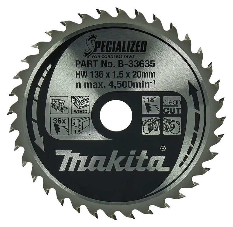 Makita B-33635 Sågklinga Specialized T.C.T 136x20 mm 36T