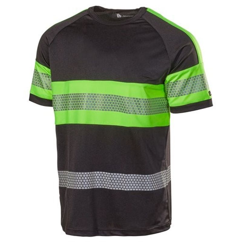 L.Brador 6110P Aereo Varsel T-shirt Klass 1 Svart/Varselgul Stl M