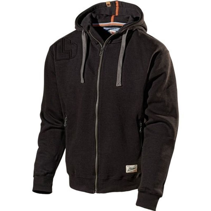 L.Brador 6023PB Heavy Hoodie med Dragkedja Svart Stl L
