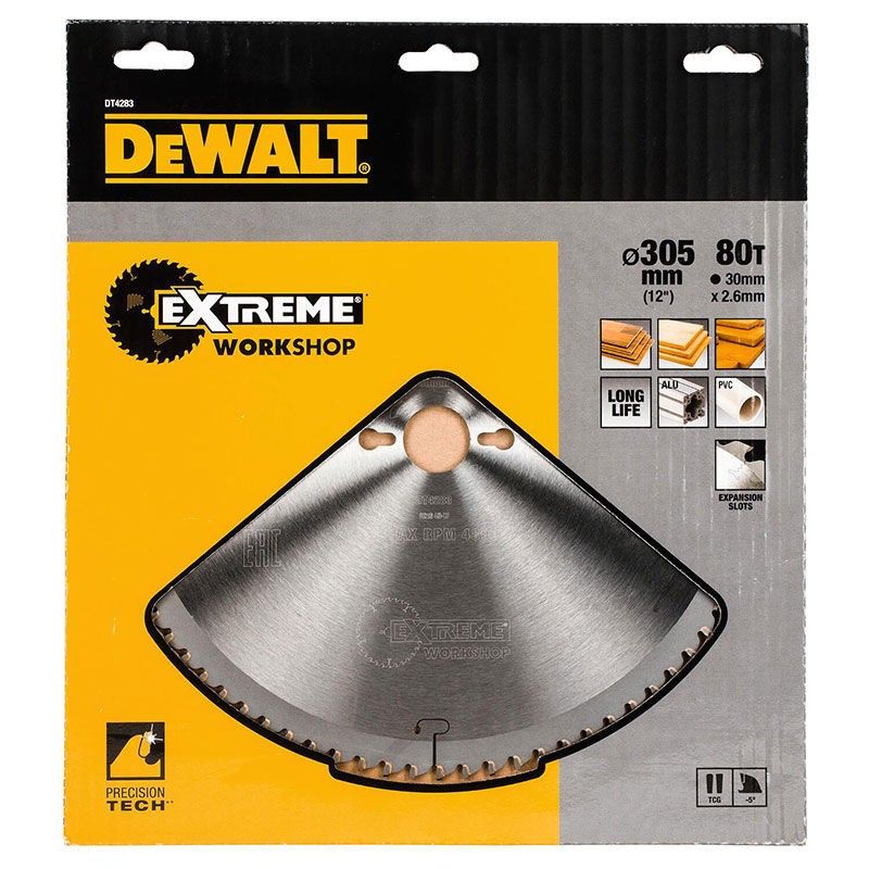DeWalt DT4283 Sågklinga 305mm 80T (Fanér,Aluminium,Plast)