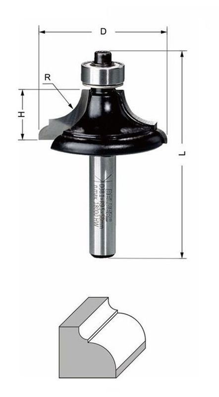 Delver Kantprofilfräs R4.8 31.8x14.3x57 S=8