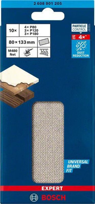 Bosch Expert M480 slipnätsats 80 x 133 mm, 10 st