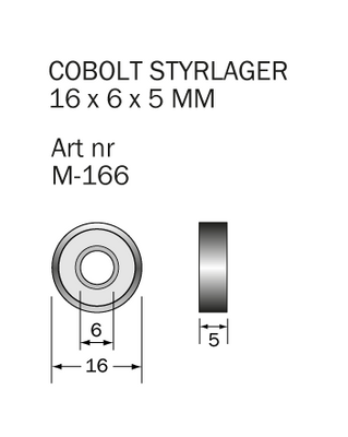 Cobolt Kullager M-166 16x6x5 mm