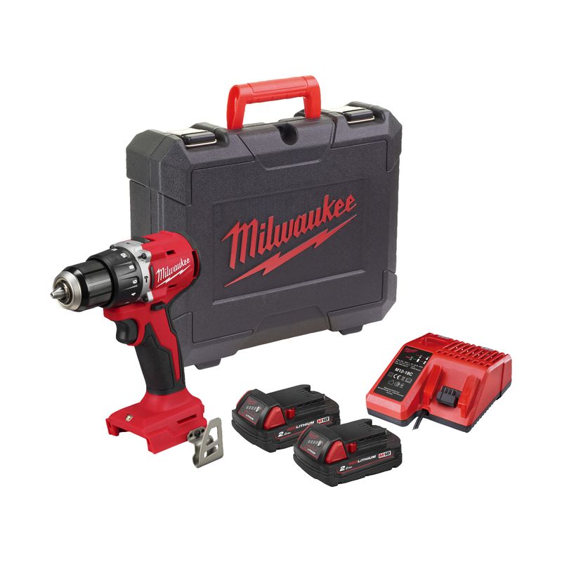 Milwaukee M18 BLPDRC-202C Slagborrmaskin 18V (2x2,0Ah)