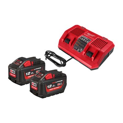 Milwaukee M18 HNRGO3-122 Batterikit 18V HIGH OUTPUT (2x12,0Ah + dubbelladdare)