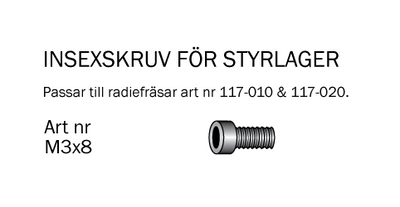Cobolt Insexskruv M3x8 mm för styrlager