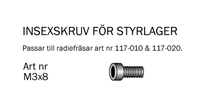 Cobolt Insexskruv M3x8 mm för styrlager