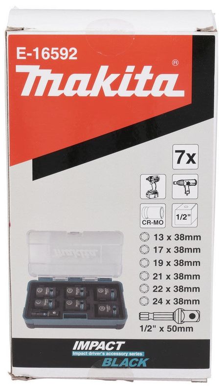 Makita E-16592 Krafthylssats Impact BLACK 7-delar