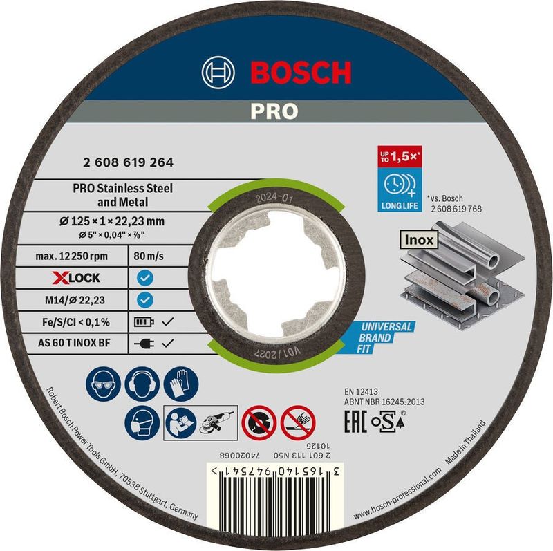 Bosch X-LOCK Expert for Metal 125×6×22,23mm nedsänkt slipning, 1st