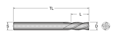 Cobolt Spiralfräs D=12 L=25 TL=76 S=12