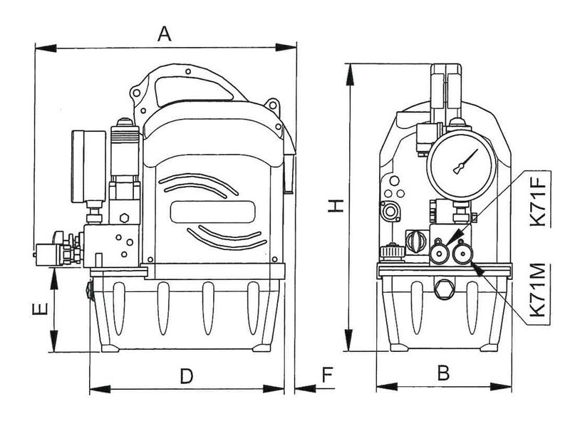 Euro Press Pack elektrisk hydraulpump 2,4 L för hydraulisk momentdragare