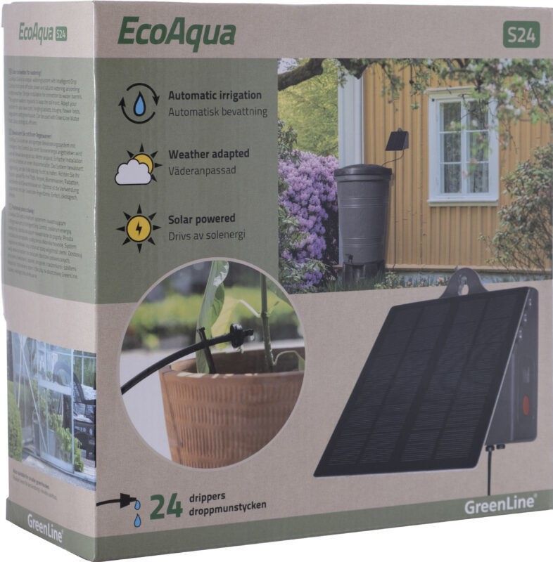 GreenLine EcoAqua S24 – Solcellsdrivet droppbevattningssystem