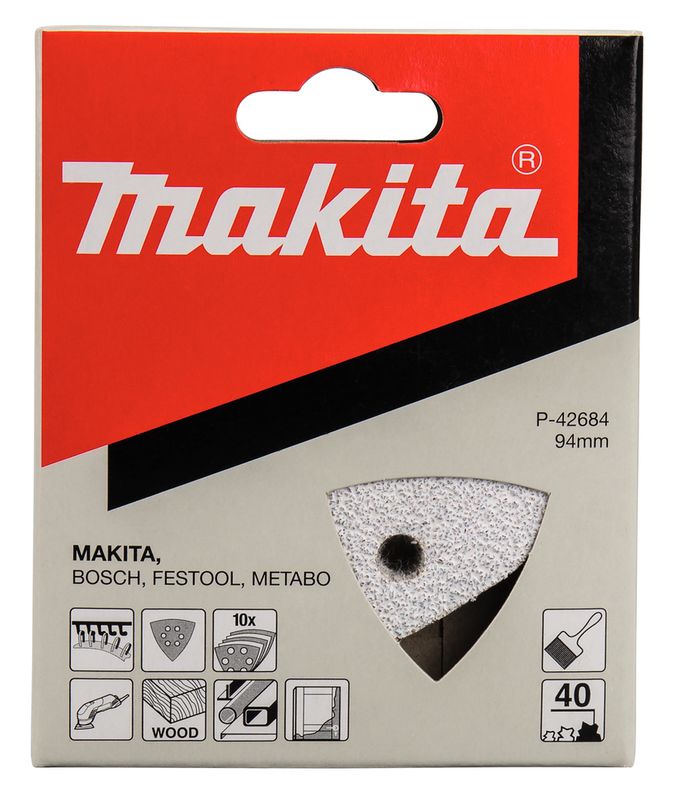 Makita Slippapper Trekant  94x94x94 10-P