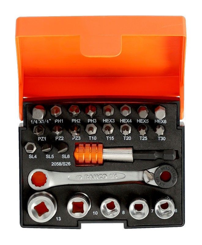Bahco S2058/S26 Bits-/Spärrnyckelsats 26-delar
