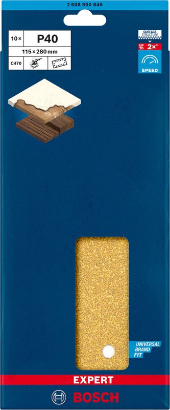 Bosch Expert C470 slippappermed 14 hål för planslipar, 115 x 280mm