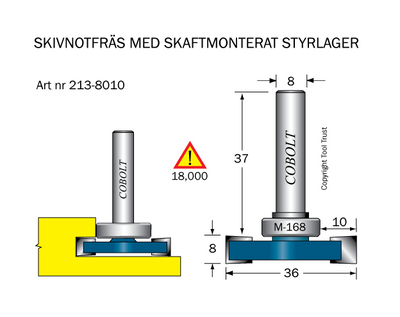 Cobolt Skivnotfräs L=8 F=10 D=36