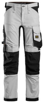 Snickers 6341 Arbetsbyxa Stretch Vit/Svart