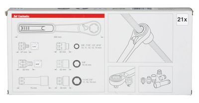 Makita hylsnyckelsats 21-delar