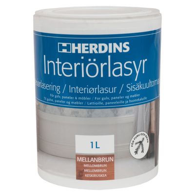 Herdins Interiörlasyr Aqua 322 Brun 1L
