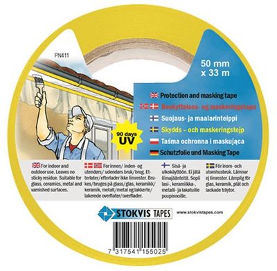 Stokvis Skydds- & Maskeringstejp GUL 50mm x 33 m