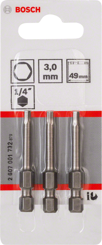 Bosch Professional Extra Hard Bits HEX3 49 mm 3-pack