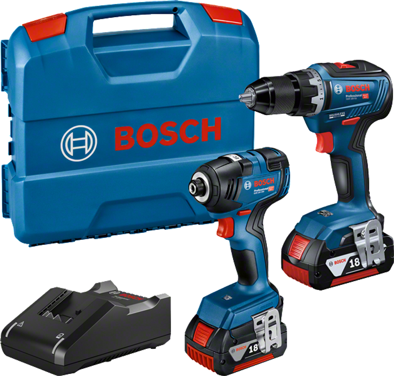 Bosch GDR 18V-200 + GSR 18V-EC Combokit 18V L-CASE (2x4,0ah)