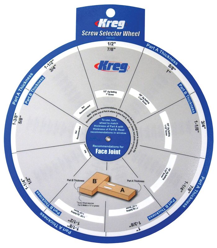 Kreg Screw Selector Wheel Skruvväljare för Pocket Hole