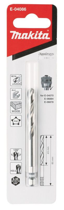 Makita E-04086 Pilotborr HSS-G, 7,15 x 85 mm