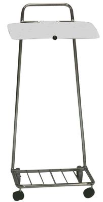 Säckhållare krom med lock 125 L vit