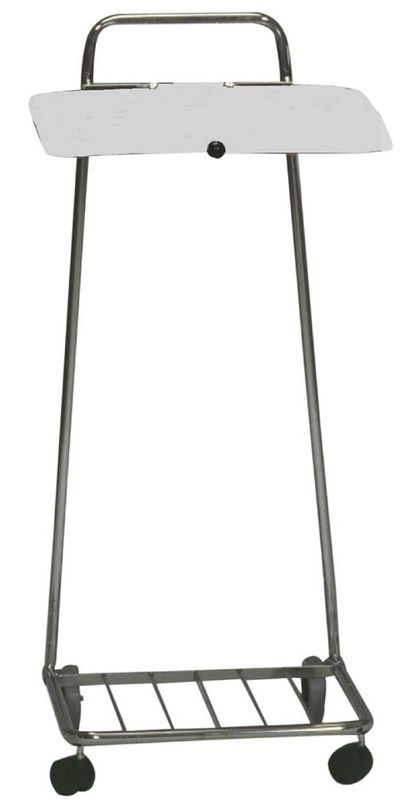 Säckhållare krom med lock 125 L vit