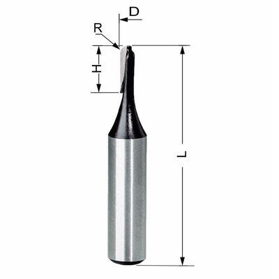 Delver Hålkälsfräs 3.2×R1.6×9.5 S=8