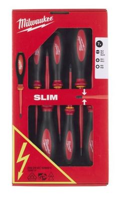 Milwaukee Skruvmejselsats Slim VDE 7-delar