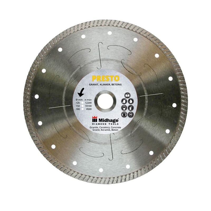 Midhage Presto Diamantkapklinga 125 mm för Natursten