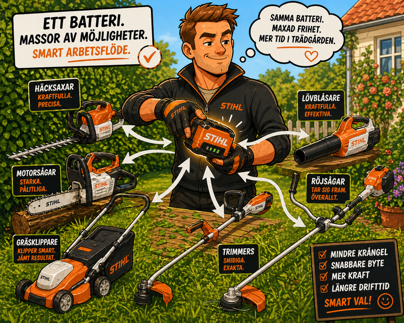 Stihl AP-batterisystem för proffsjobb - En mängd olika verktyg